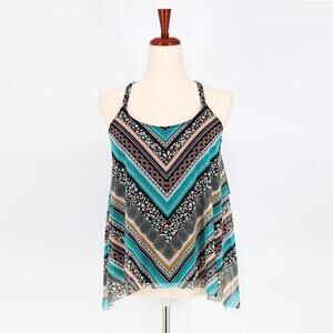 Coco Reef Women Wild Stripes Mesh Flyaway Underwire Swimsuit Tankini Top 34D